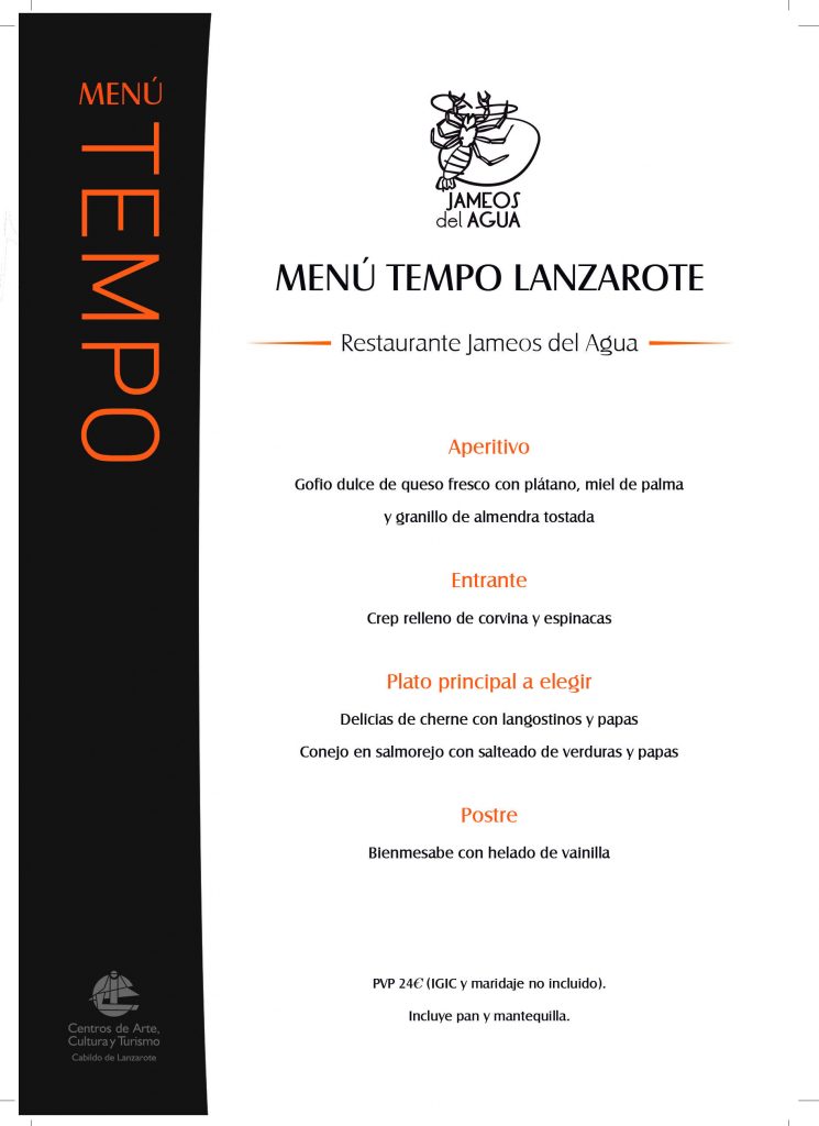 menú tempo en jameos del agua