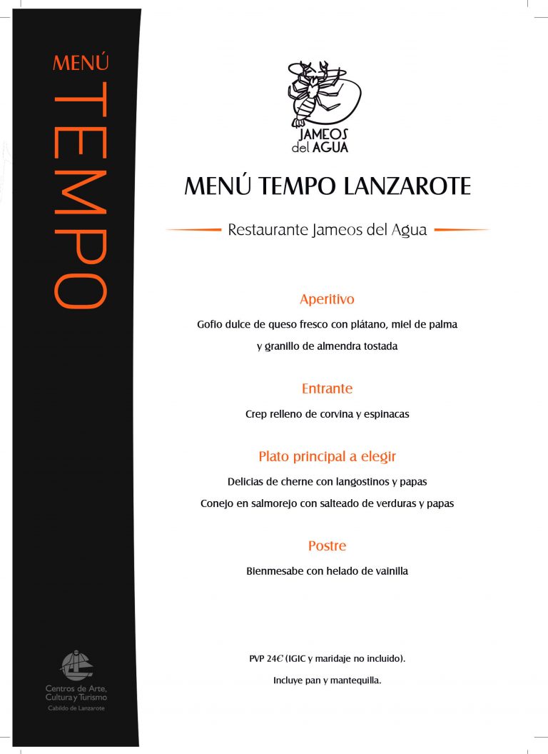menú tempo en jameos del agua