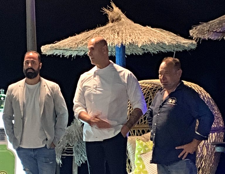 Luis Benito, con Germán Blanco y Gonzalo Calzadilla