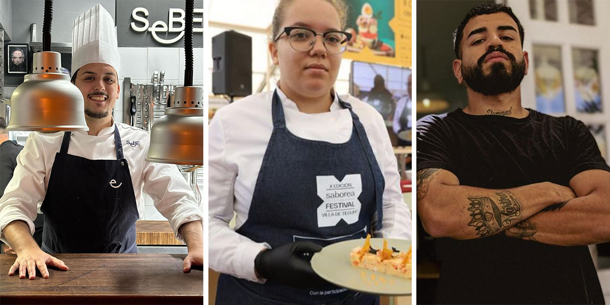 comerenlanzarote.com Tres de los cuatro cocineros que competirán en Gastrocanarias'24